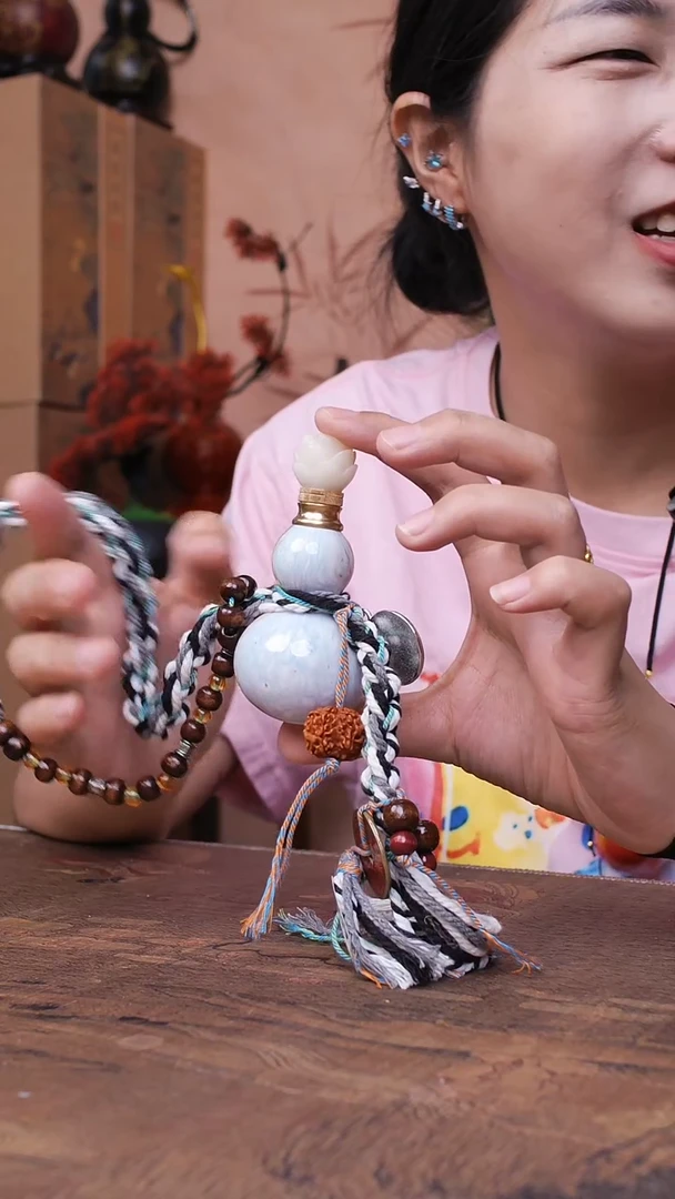 639大漆飘漆天然真葫芦-开口