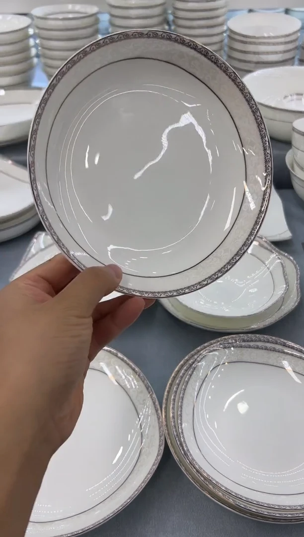 骨瓷玲珑7饭6个