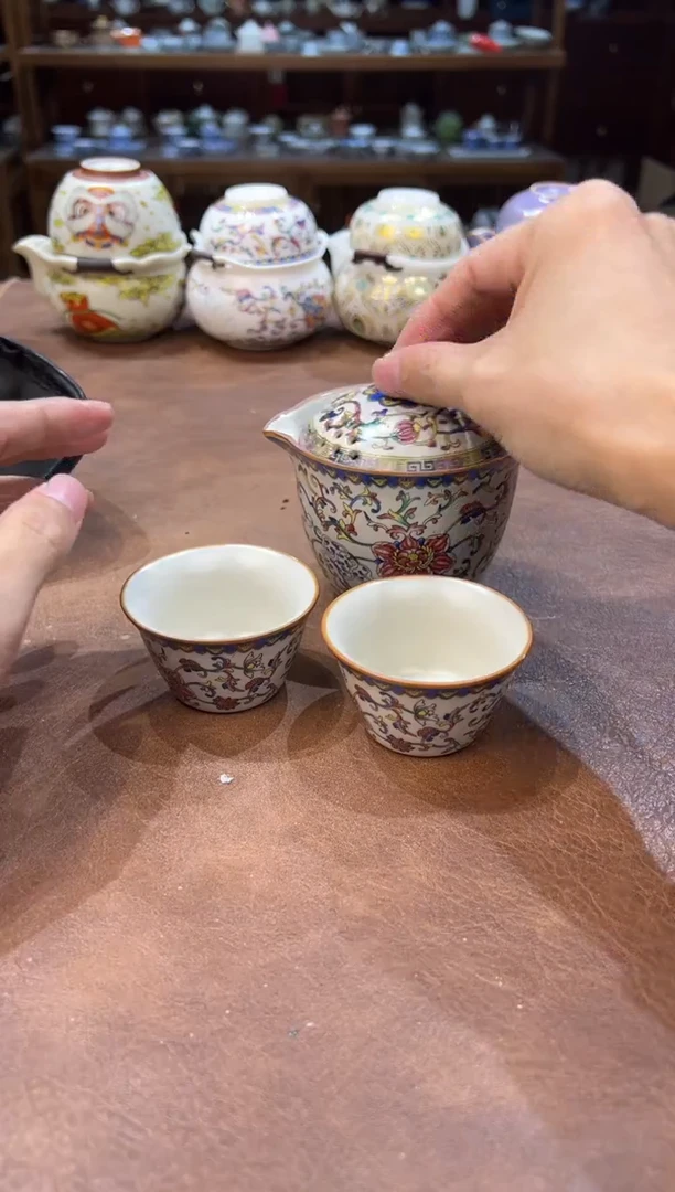 真的很便宜超好看会开片的旅行茶具