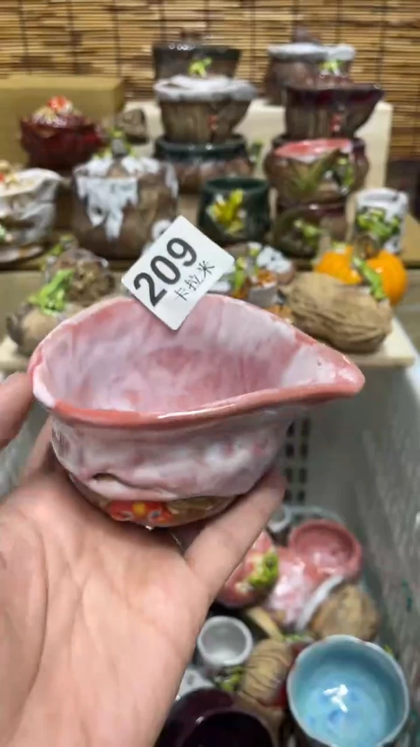 朱*珠209精美粗陶手工柴烧