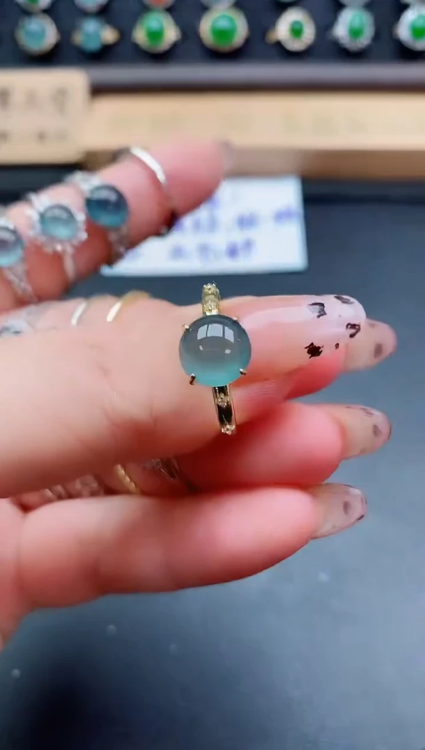 银S925镶嵌戒指翡翠123