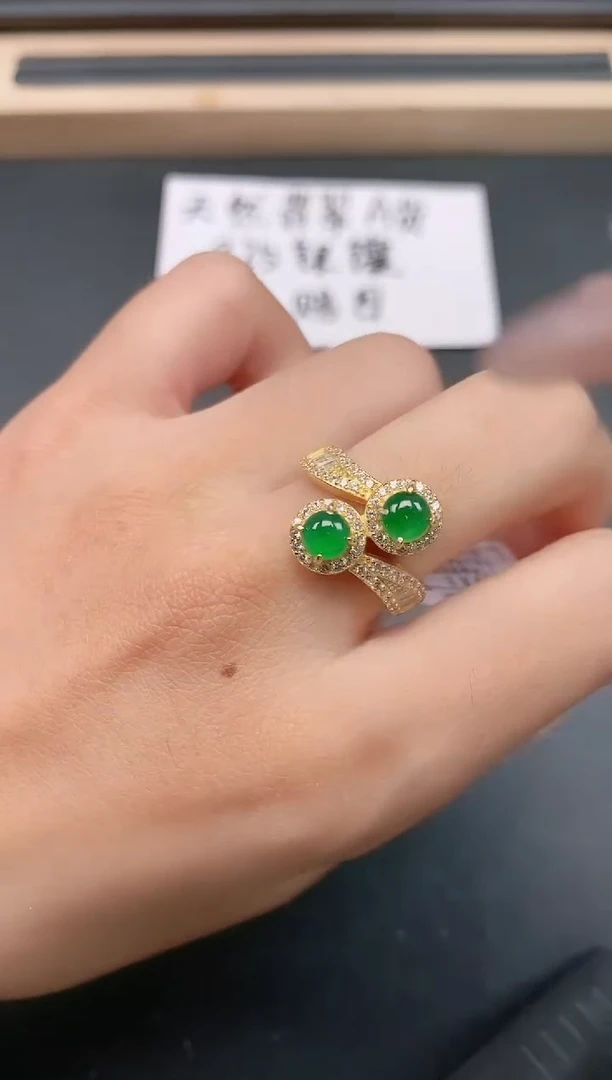 银S925镶嵌戒指翡翠11