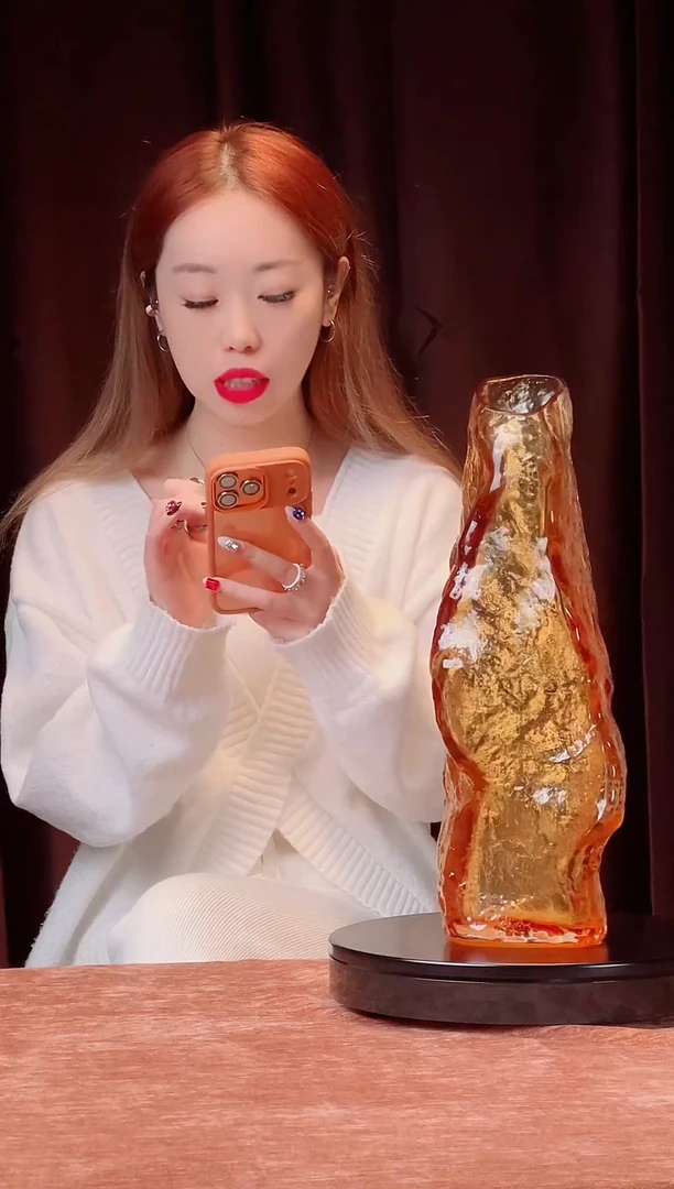 手工艺品琉璃花器花瓶新中式美观摆件