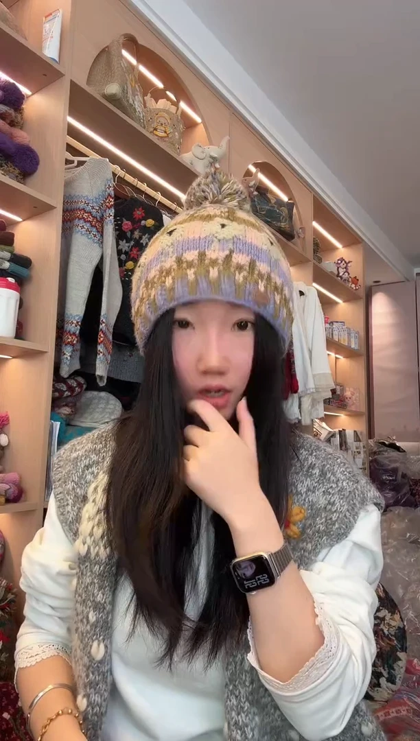 羊毛美利奴香芋紫肖恩羊单球帽