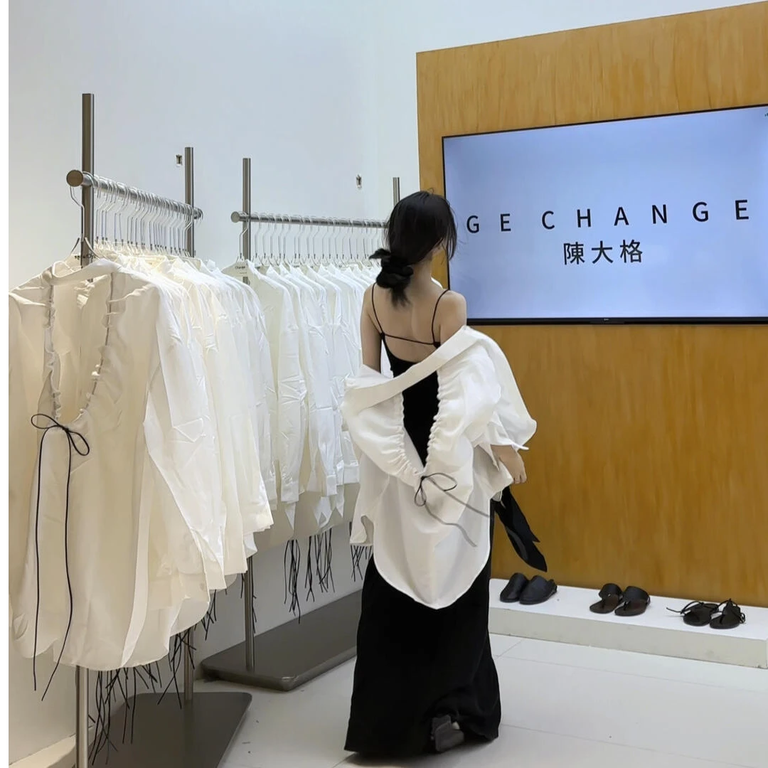 韩版气质露背时尚防晒衬衫法式气质半身裙休闲简约套装