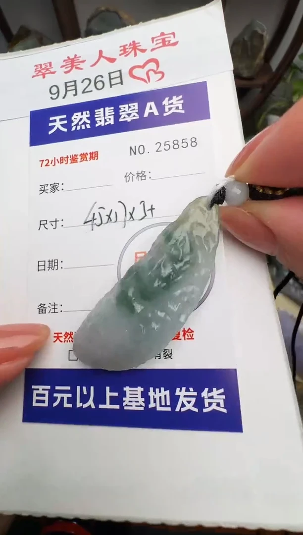 颈饰未镶嵌翡翠原石25858