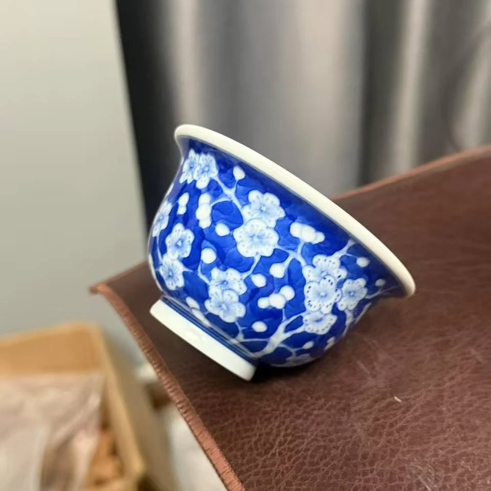 柴窑微瑕福利大压手杯冰梅