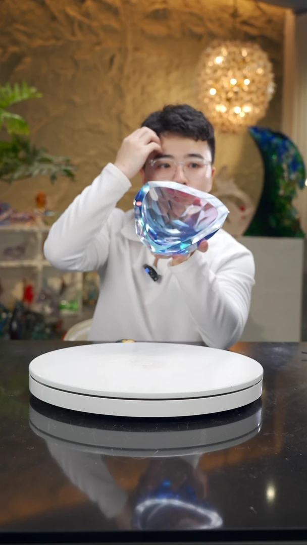 手工艺品琉璃金紫蓝三角果碗