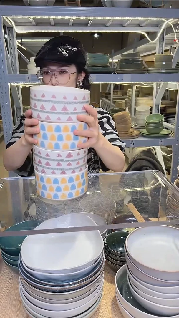 瓷91 外贸尾货高温釉下彩陶瓷餐具默认微瑕