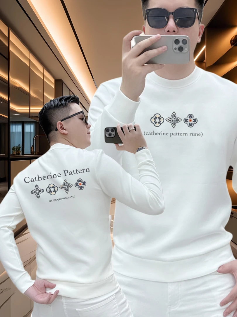 字母花印花卫衣丨新款男士圆领卫衣秋冬季潮流休闲百搭长袖上衣男