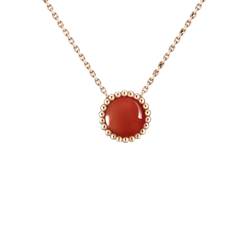 未使用 梵克雅宝 VCA Perlée couleurs 系列  黄金圆球红色项链