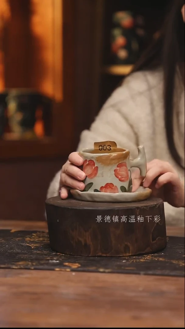 陶瓷景德镇高温釉下手绘陶瓷@L003@