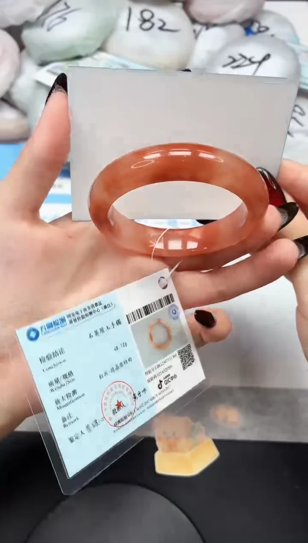未镶嵌手镯石英质玉143/桃花53.5