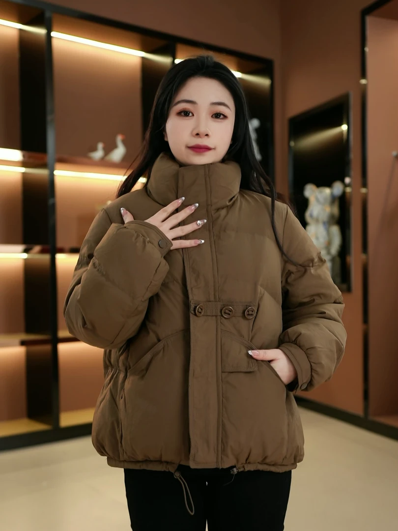 新中式国风羽绒服 宠粉王炸短款时尚加厚白鸭绒女装外套