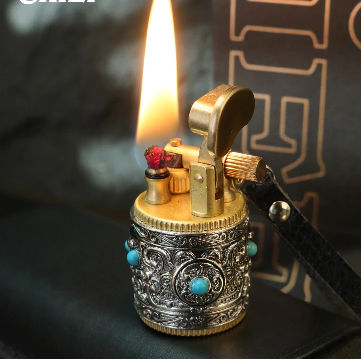 新款抬臂迷你便携小胖墩打火机饕餮聚财纯铜创意复煤油打火机送礼