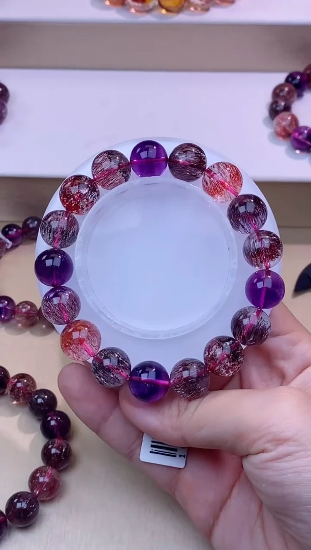 未镶嵌手串水晶黑加仑超七单圈12m+