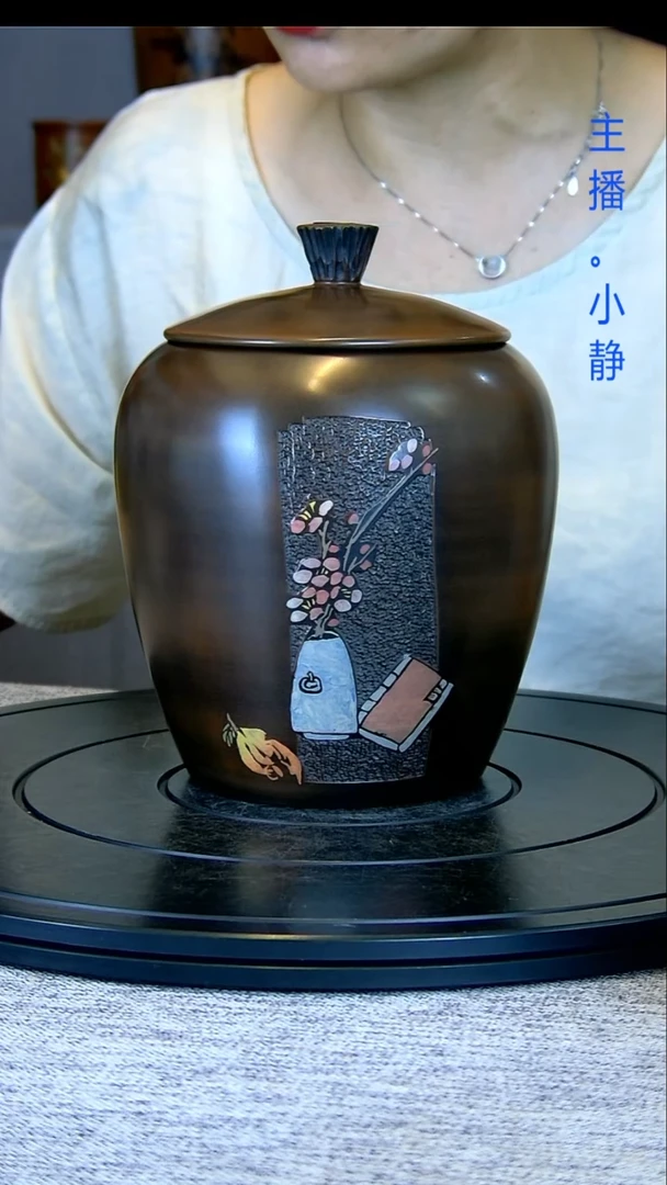 建水全手工紫陶茶罐精磨176