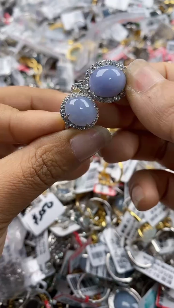 银S925镶嵌戒指翡翠101010----5