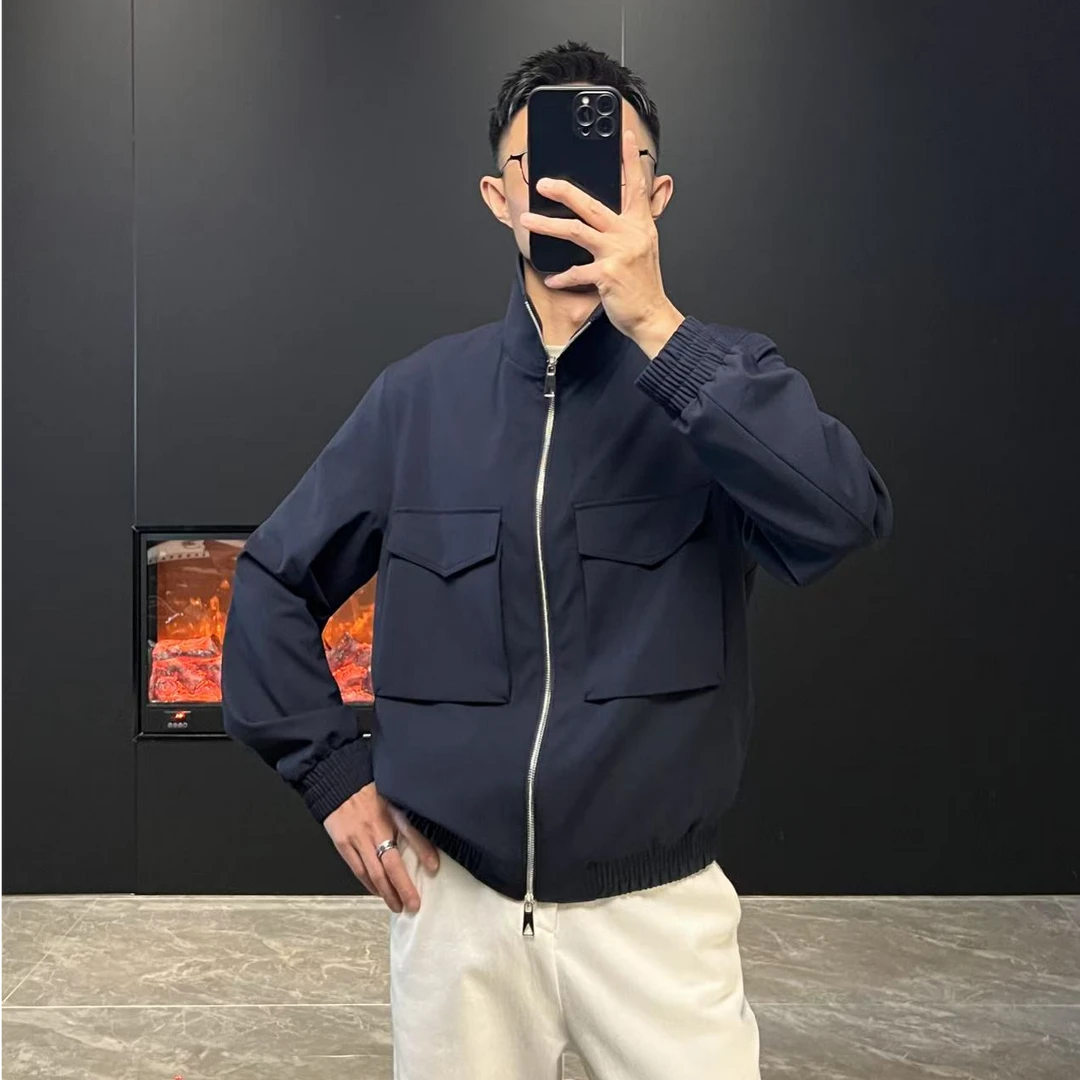 【尊享嵿奢】25 春 b*微落肩羊*毛混纺极简商务时尚休闲夹克男士