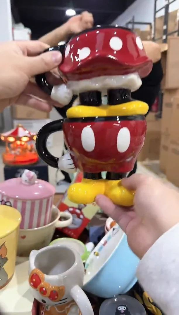 瓷片A款米奇米妮半身对杯