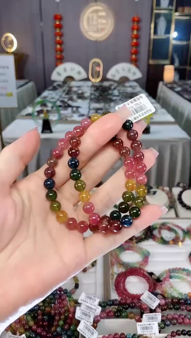 未镶嵌老矿碧玺单圈手串7mm+碧玺hon多样性发货一条