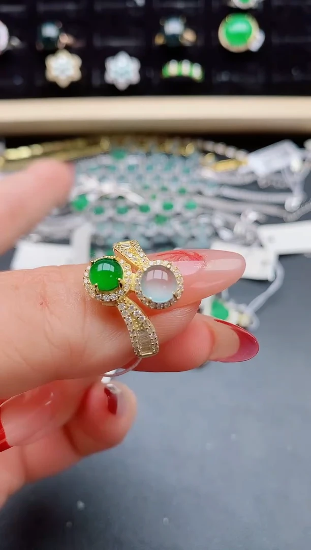 【闪购商品】翡翠戒指银S925镶嵌5080505