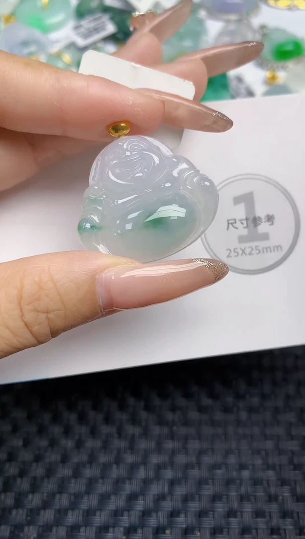 颈饰18K金镶嵌翡翠天然缅甸A货翡翠百元以上9元证书费自理