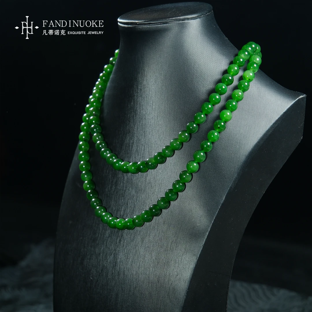 【加加专属】23 MJ07330-和田玉碧玉经典项链-多样性发一件-8mm