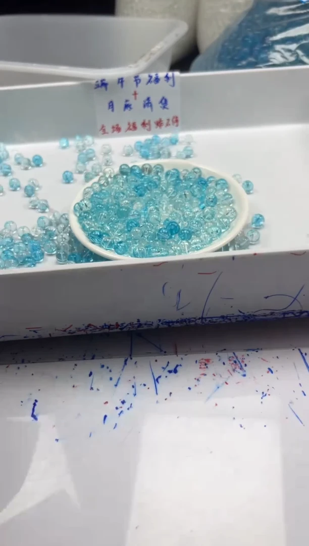 未镶嵌颈饰水晶w1671海蓝宝阿赛8mm*30颗