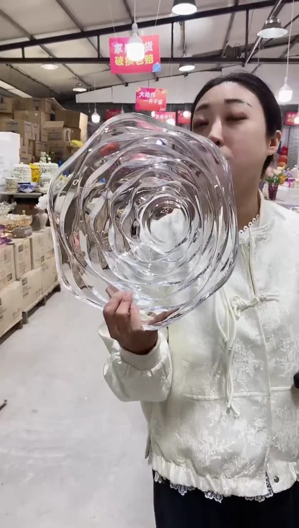 大号透明玫瑰花果斗