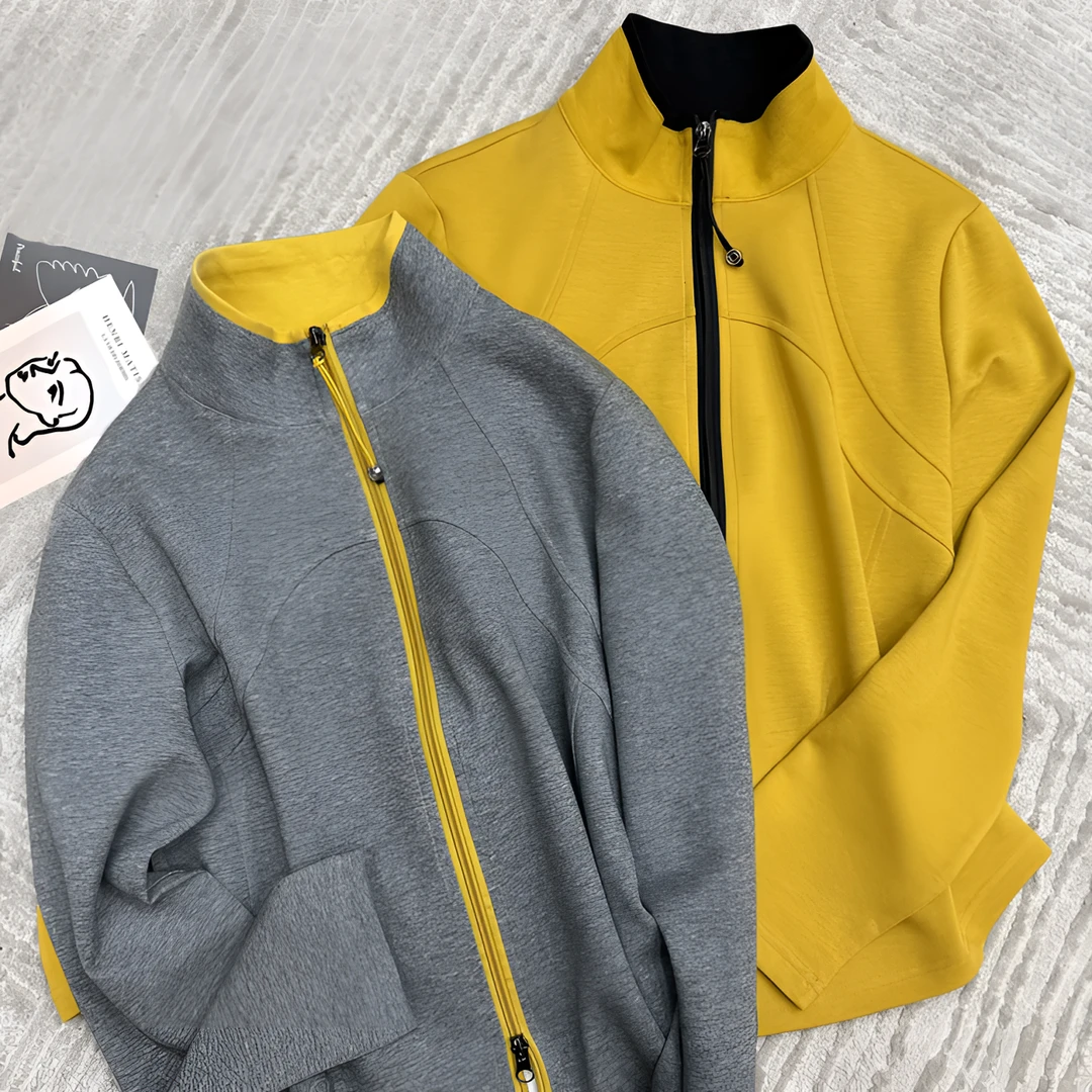 【众帆女装】5653女款春秋运动时尚户外休闲立领纯色拉链 开衫