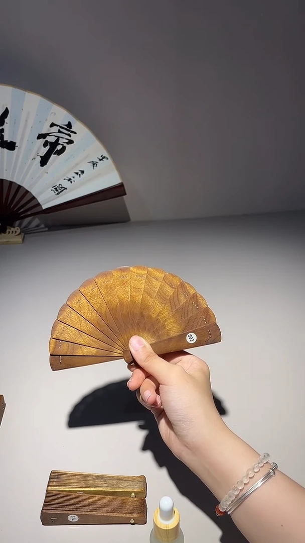 金丝楠晓*10cm金丝楠木小叶桢楠扇582