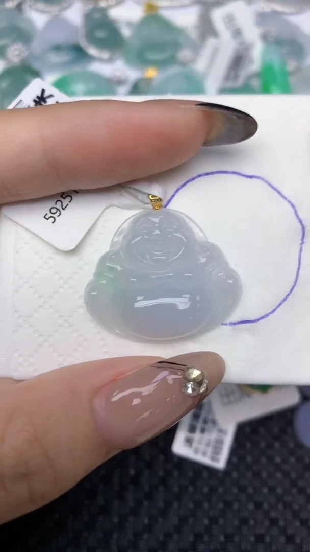 颈饰18K金镶嵌翡翠天然缅甸翡翠a货百元以上9元证书费自理