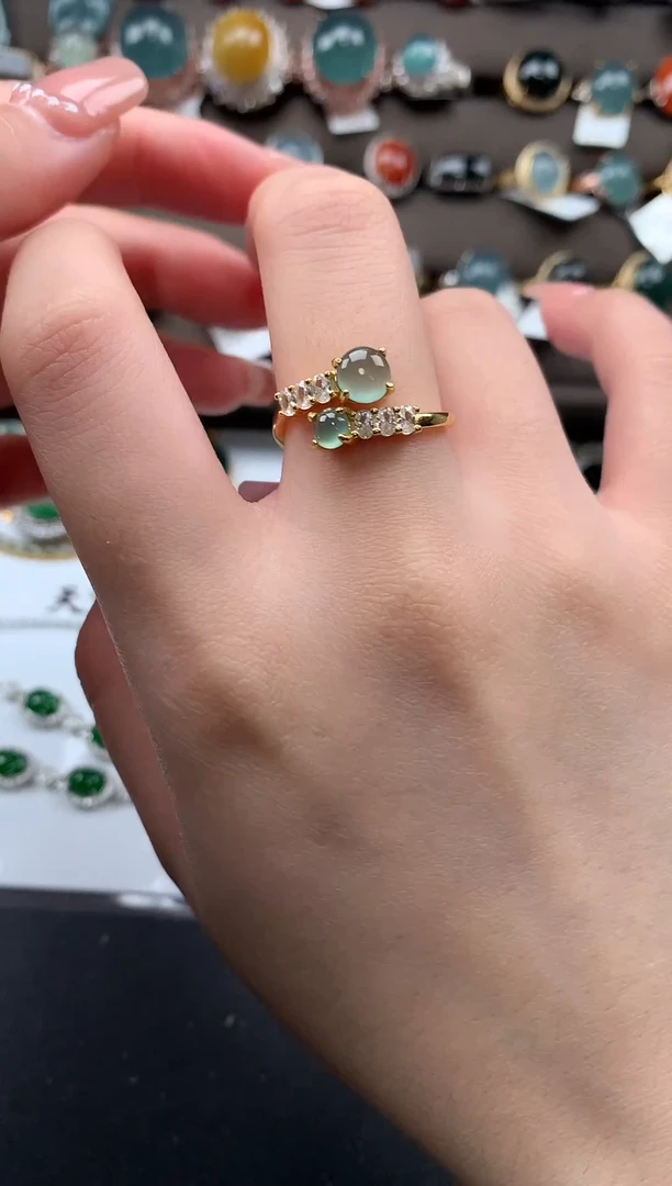 【闪购商品】翡翠戒指银S925镶嵌52141