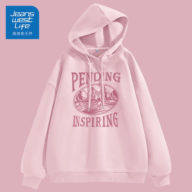 真维斯无界卫衣女2025新款爆款秋季情侣装高级感大码加绒连帽外套