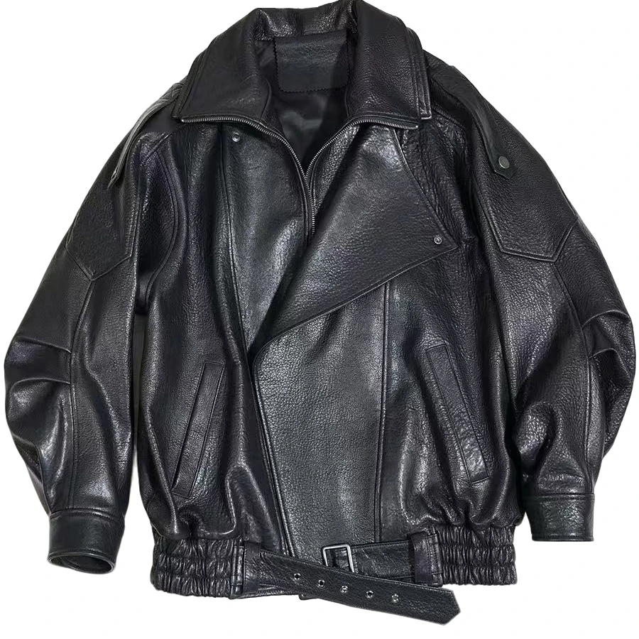 程程【4038】泡皮皮衣轻奢时尚百搭 双立领油蜡羊皮