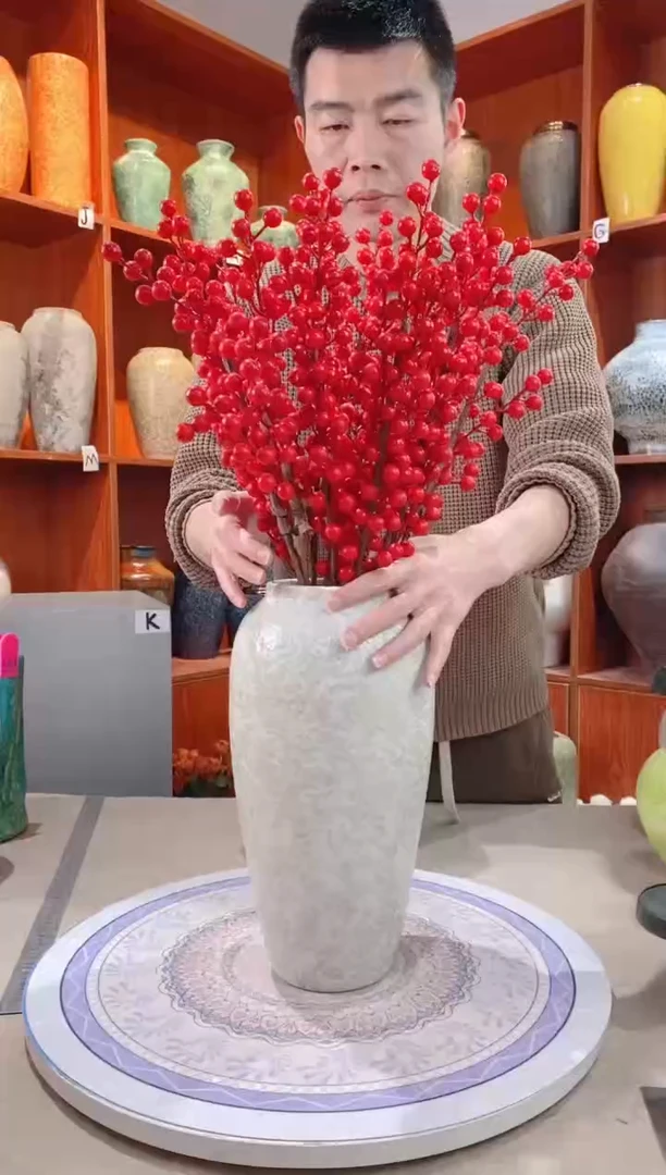 【闪购商品】瓶茶白 大号  陶瓷花瓶 无花