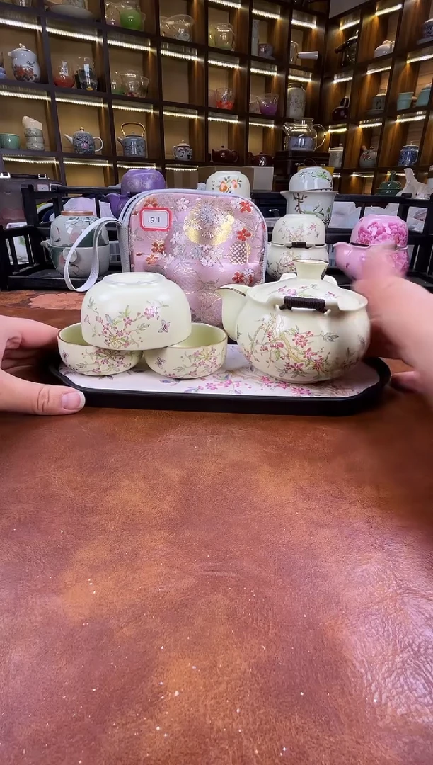 .桃花宝瓶旅行+长方桃花盘