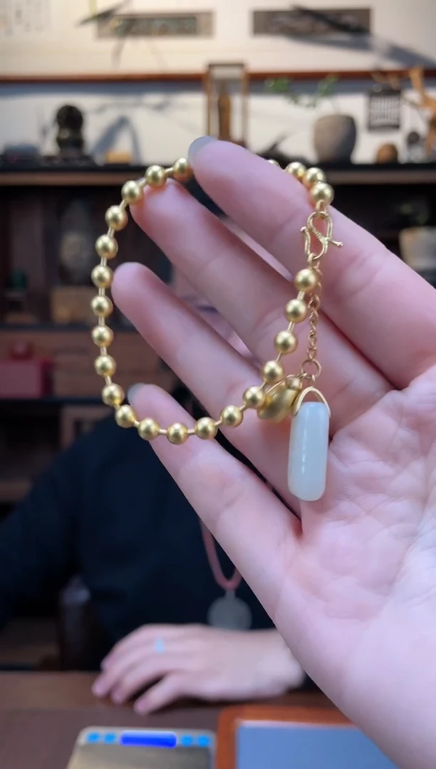 【闪购商品】和田玉手链银S925镶嵌和田玉银手链*2QC