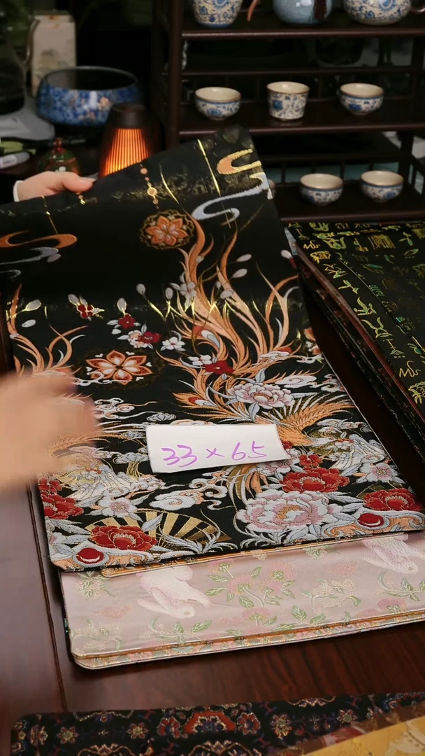 【凤凰黑双面】中国风干泡织锦茶席33*65