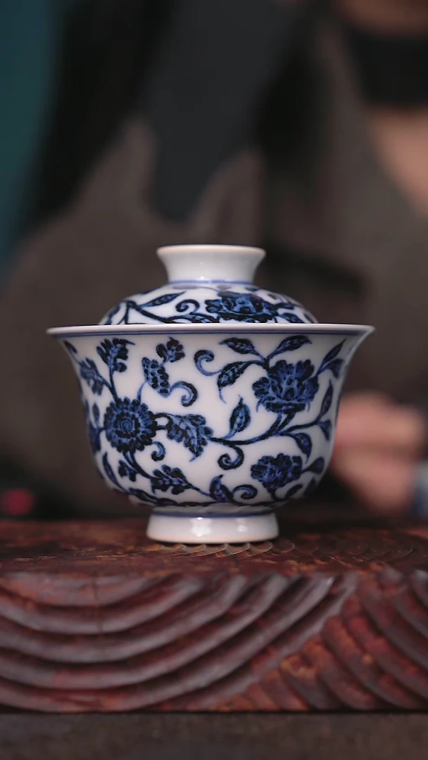 【闪购商品】且斋慕明茶菊牡丹盖碗