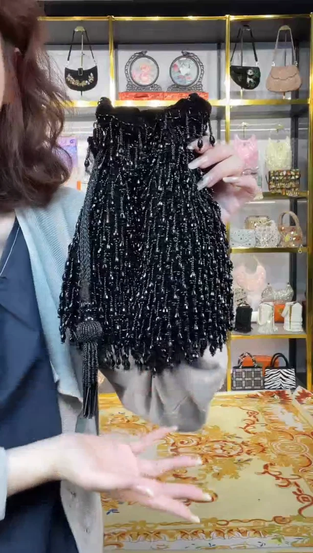 织物珠韵恒泽重工串珠手提包