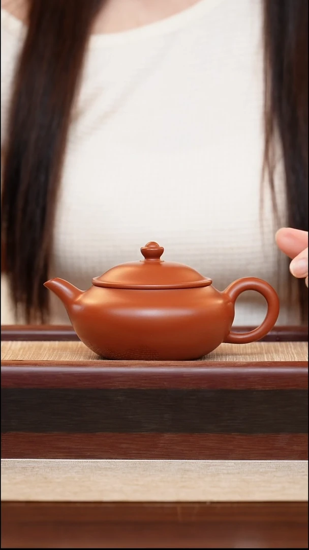 紫砂壶朱泥扁樱 180cc