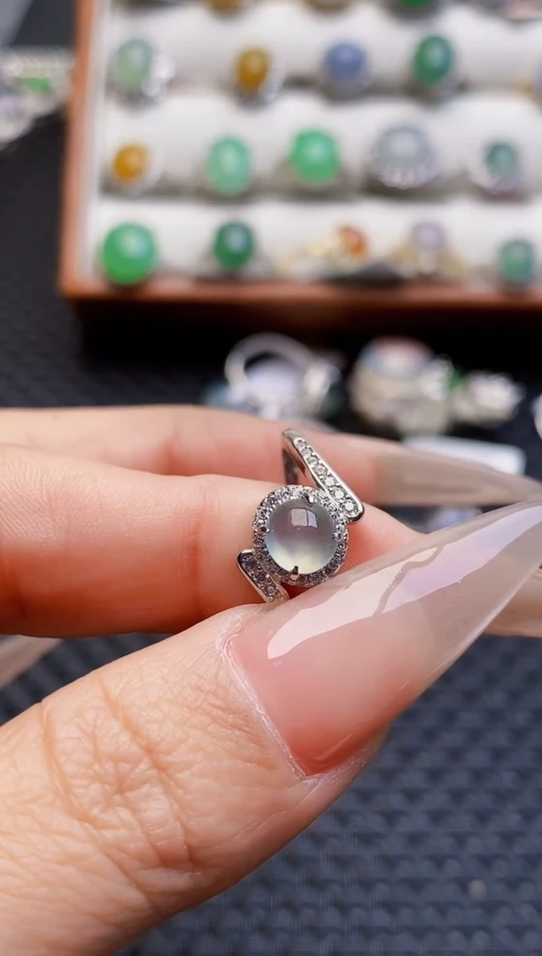银S925镶嵌戒指翡翠5026