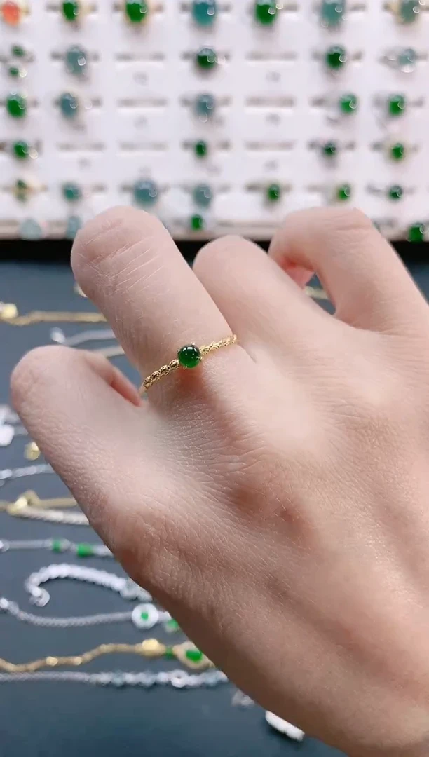 【闪购商品】翡翠戒指银S925镶嵌天然翡翠