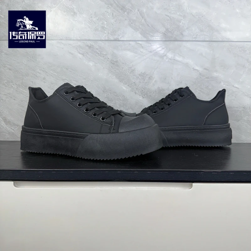 传奇保罗冬季新款增高低帮小众板鞋潮流百搭厚底潮鞋时尚休闲鞋男