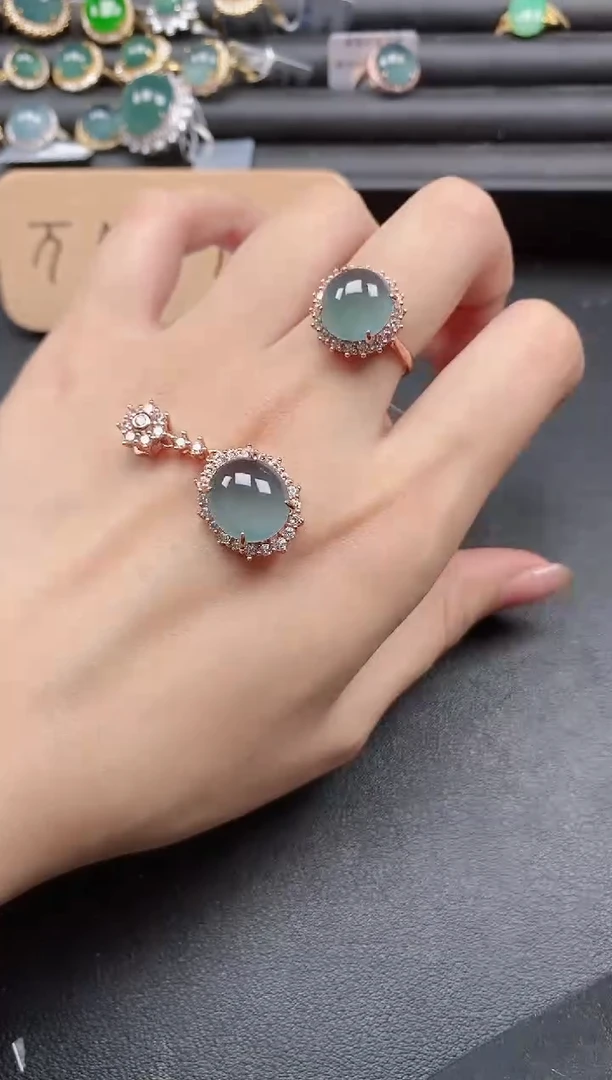 翡翠戒指银S925镶嵌51511