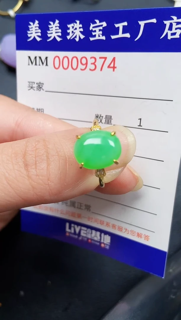 翡翠银S925镶嵌颈饰9374