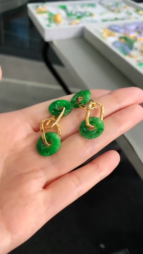 【闪购商品】翡翠耳饰银S925镶嵌耳饰 多样性发货 发一对