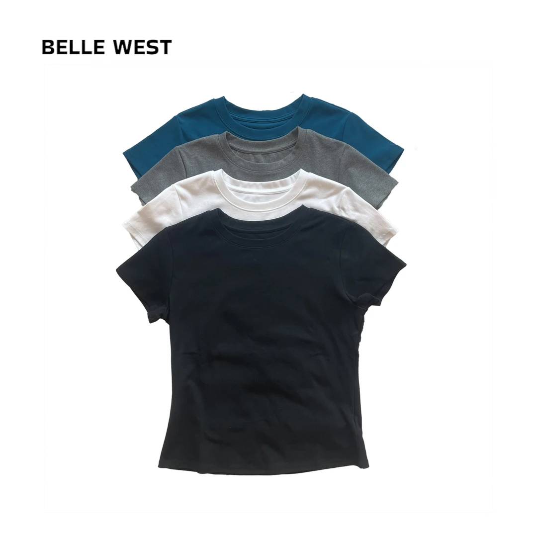 【四色T2.0版】棉质百搭修身正肩纯色瘦瘦T恤 UY-25035